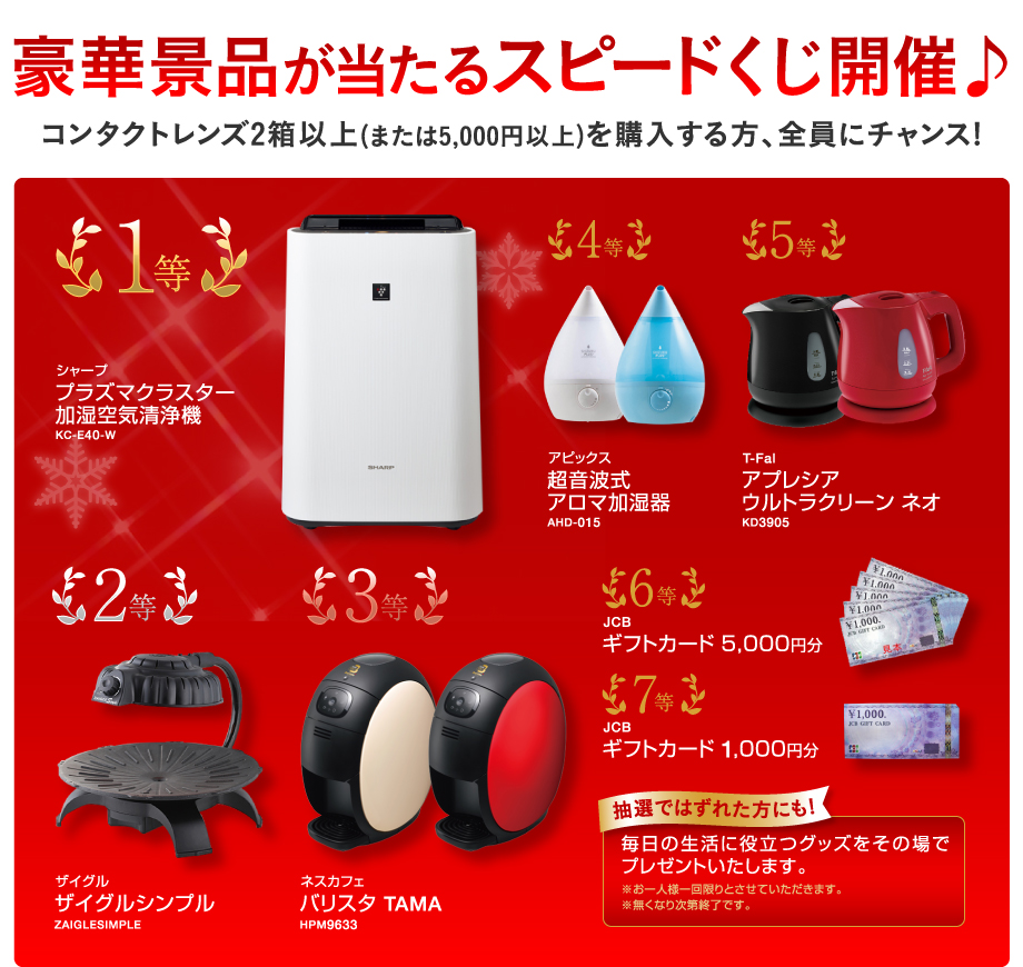 豪華景品が当たるスピードくじ開催